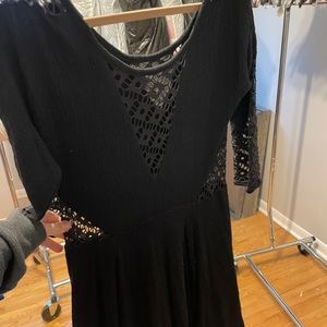 Black free people skater dress with cut out panels